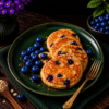 moody blueberry pancake breakfast